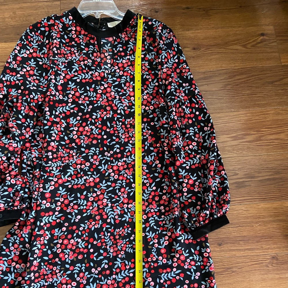 Loft black, pink, red floral dress xl